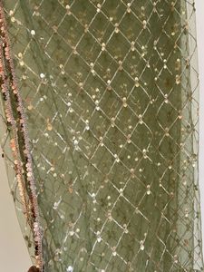 Embellished Olive Green Dupatta