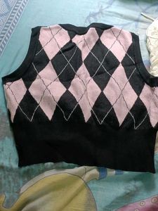 Argyle Knit Sweater Vest