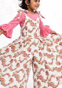 Floral Jumpsuit with Pink Top