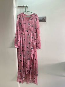 Chic Floral Pink Maxi Dress