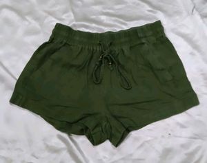 Olive Green Casual Shorts