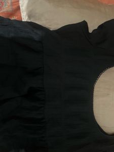 2 in one with korean bow Chic Black top