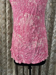 Pink Embroidered Sleeveless Tunic