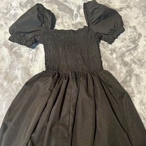 Black Puff Sleeve Corset Dress