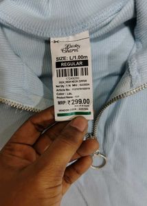Baby Blue Ribbed Half-Zip Top | Soft Stretch