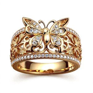 Elegant Butterfly & Flower Ring