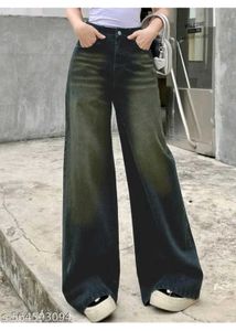 Wide Leg Grunge Jeans - Y2K Style