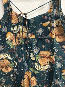 Dark Floral Print Mini Dress