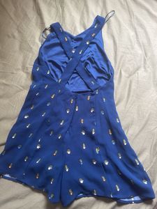 Blue Cactus Print Romper