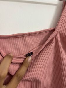 Ribbed Square Neck Cropped Tank Top