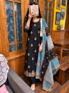 Elegant Black Kurta Set with Dupatta