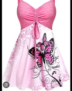 Pink Butterfly Print Dress
