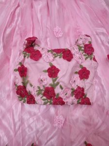 Beautiful Pink Floral Lehenga Choli Set