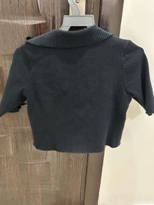Calvin Klein Jeans Black Zip-Up Top