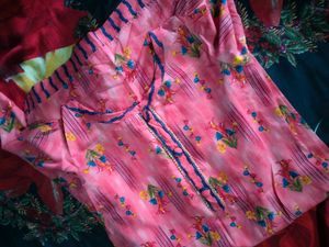 Elegant Pink Printed Kurta Set with Dupatta