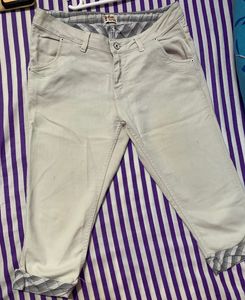 LEE COOPER WOMEN DENIM KEPRI PANT(WHITE)
