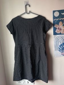 Black&amp;White Striped Casual Dress