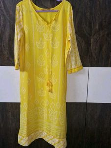 Vibrant Yellow Printed Kurta