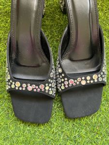 Unused Sparkling Embellished Black Heels