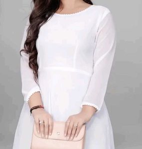 Elegant White Ethnic Gown