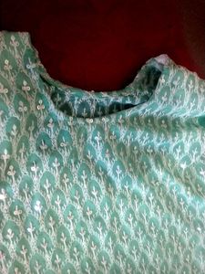 Embellished cyan Kurta
