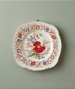Vintage Floral Decorative Plate Refurbished