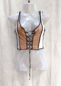 42209. Lace-Up Crop Top
