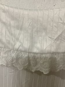 White Ruffle Collar night Dress