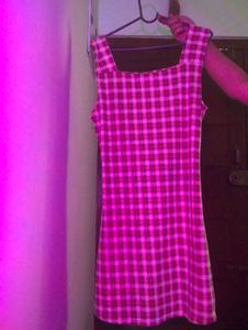 Red and White Square Neck Mini Dress