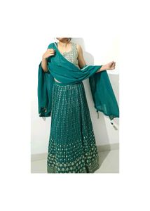 Beautiful Green Embroidered Lehenga Set