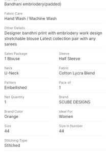 Vibrant orenge Bandhani Blouse