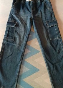 Blue Denim Cargo Jeans