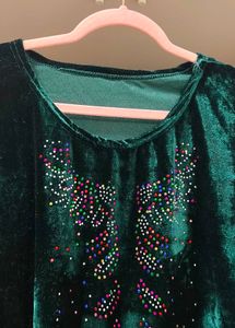 Green Velvet Gown with Embellishments xxl