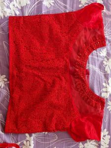 Red Crop Top Lehenga