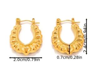 Gold Tone Heart Hoop Earrings