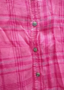 Beautiful Pink Check Shirt For Girls