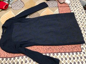 Elegant Navy Blue Dress winter
