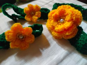 Crochet Flower Napkin Rings (Set of 3)