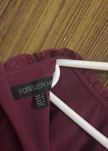 Embroidered Sheer Maroon Top