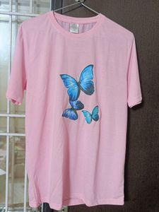 Pink Butterfly Graphic T-Shirt