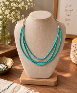 Boho Layered Turquoise Beaded Necklace