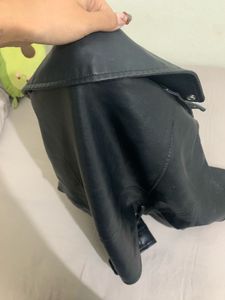 Black Faux Leather Biker Jacket