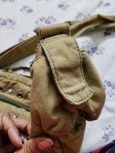 10 Pocket Denim Sling Bag