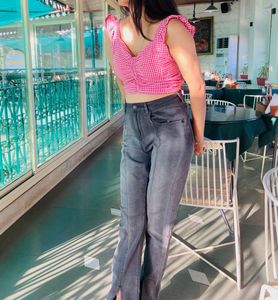 Sale!!!Pink Gingham Crop Top