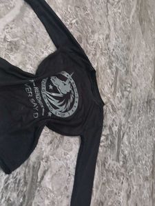 Black T-Shirt with Unicorn Graphic