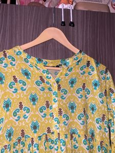 Vibrant Yellow Kurta with Bell Sleeves