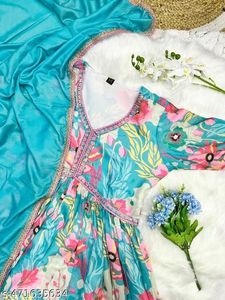 Floral Print Anarkali Kurti Set