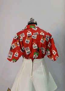 UNISEX Bright Red Funky prints Shirt