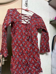 Boho Print Lattice Back Kurti