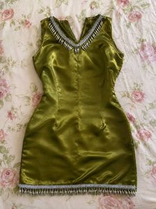 Combo  Green Satin Kurti  + Pinterest pink dress �